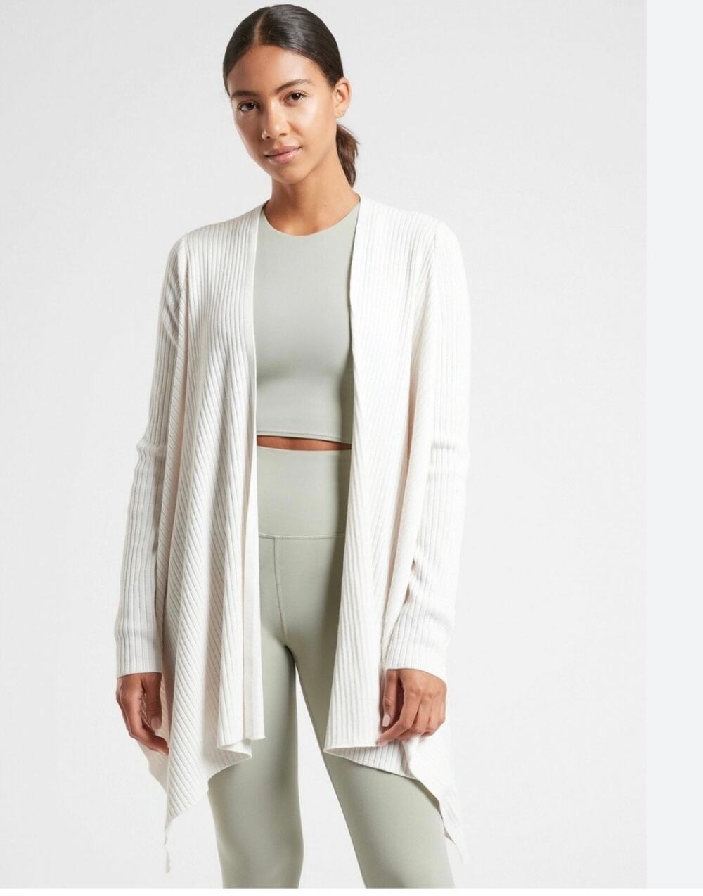 Athleta Solstice Wrap Merino Wool Blend Cream  Small
